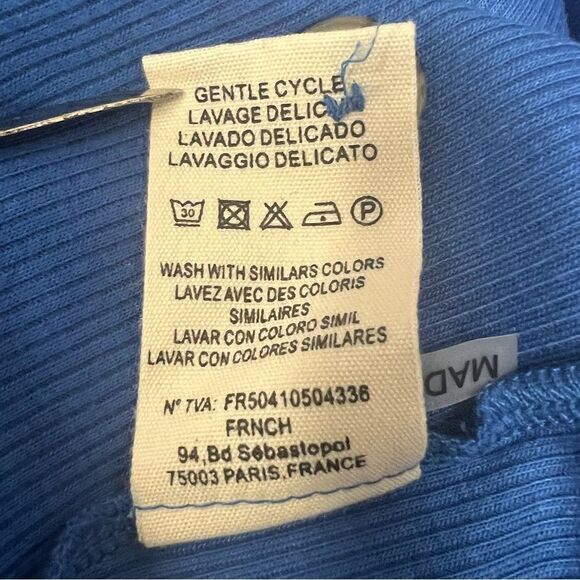 FRNCH Rib Knit Belted Romper, Royal Blue Size Large - Picture 11 of 12